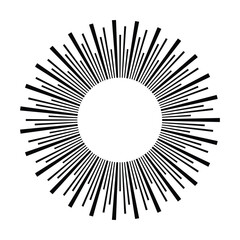 Sun icon, sunburst vector illustration element for design