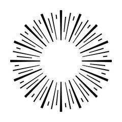 Obraz premium Sun icon, sunburst vector illustration element for design