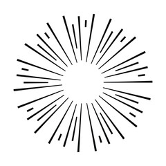 Obraz premium Sun icon, sunburst vector illustration element for design