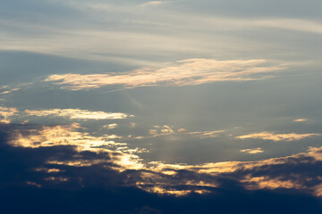 colorful dramatic sky with cloud at sunset.Sky background with clouds