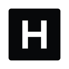 H uppercase in letter. Isolate vector illustration ready to compose words and phrases