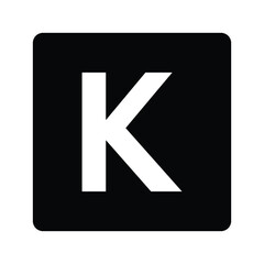 K uppercase in letter. Isolate vector illustration ready to compose words and phrases