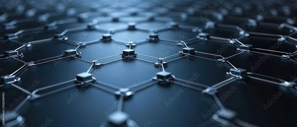 Poster abstract network: a hexagonal grid of interconnected cubes