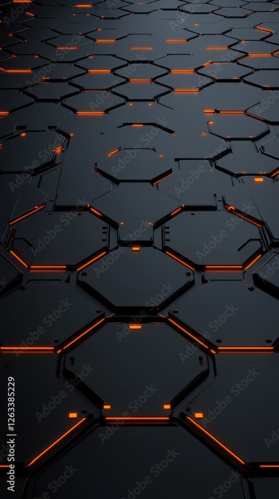 Poster abstract hexagonal grid: futuristic tech design