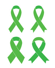 World Mental Health Day vector design template good for celebration usage. World Mental Health Day design. Green ribbon design. flat design. eps 10