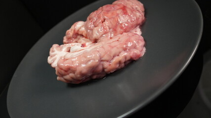 Raw Cow Brain Close-Up | HD Macro Footage