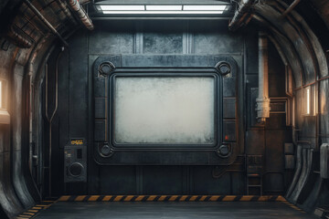 industrial design room poster frame mockup