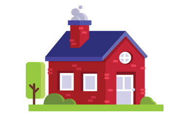 Fototapeta premium house emoji flat design vector illustration isolated white background