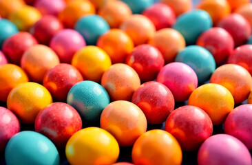 Lots of colorful Easter eggs