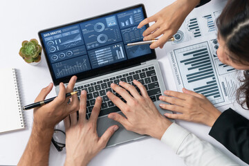 Business data dashboard provide business intelligence analytic for marketing strategy planning...