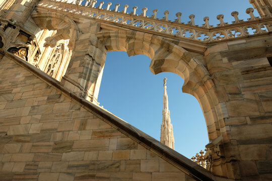 Special views from the terraces of the Milan Cathedral