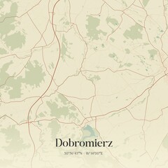 Vintage map of Dobromierz, Poland.