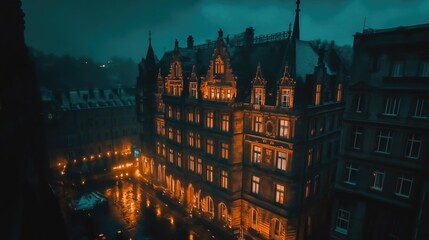 Fototapeta premium Tall Skyscraper at Night