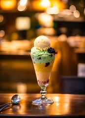 ice cream in a glass