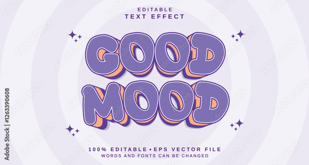 Poster editable text style effect - good mood text style theme.