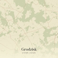 Vintage map of Grodzisk, Poland.