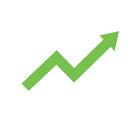 Green Indication arrows. Up arrows, statistic financial graphic. Vector illustration