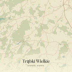 Vintage map of Trabki Wielkie, Poland.