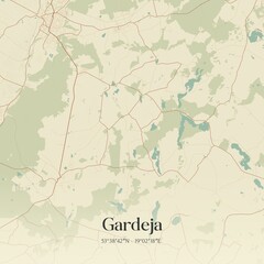 Vintage map of Gardeja, Poland.