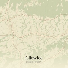 Vintage map of Gilowice, Poland.