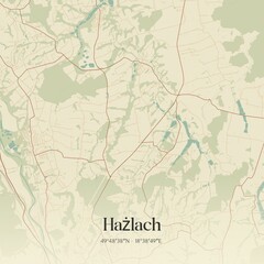 Vintage map of Hazlach, Poland.