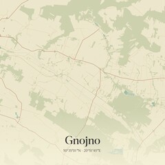 Vintage map of Gnojno, Poland.