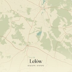 Vintage map of Lelów, Poland.