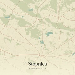 Fototapeta premium Vintage map of Stopnica, Poland.