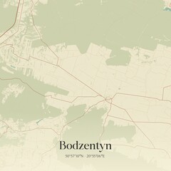 Fototapeta premium Vintage map of Bodzentyn, Poland.