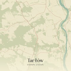 Vintage map of Tarlów, Poland.