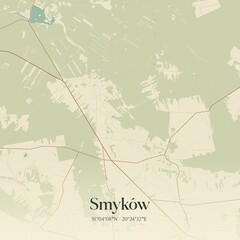 Vintage map of Smyków, Poland.
