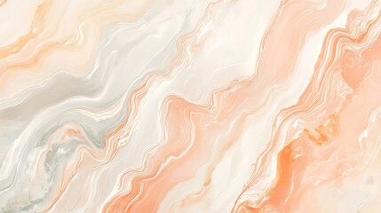 Abstract Peach and Grey Marble Swirl Design