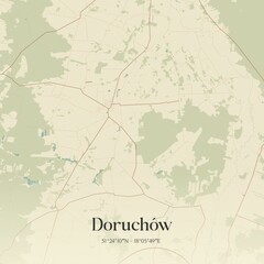 Vintage map of Doruchów, Poland.