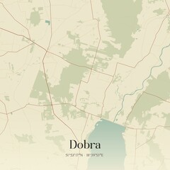 Fototapeta premium Vintage map of Dobra, Poland.