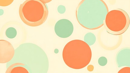 Abstract Pastel Circles Design Featuring Orange and Green Hues
