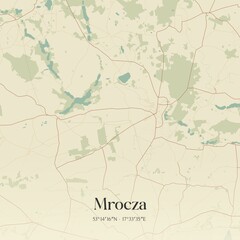 Vintage map of Mrocza, Poland.