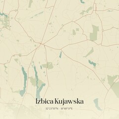 Vintage map of Izbica Kujawska, Poland.