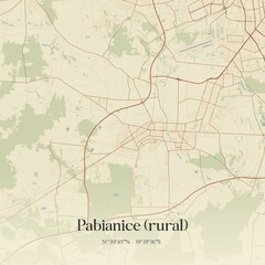 Vintage map of Pabianice (rural), Poland.
