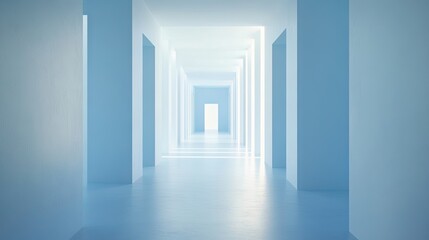 Soft focus blue and white background with a glowing white focal point for a clean design.