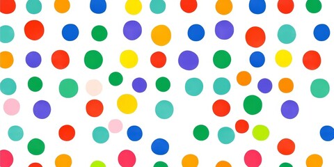 Colorful Random Circles Pattern Abstract Dot Art, White Background, Digital Painting Abstract art, Digital painting