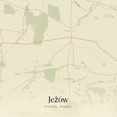 Vintage map of Jezów, Poland.