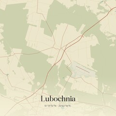 Obraz premium Vintage map of Lubochnia, Poland.