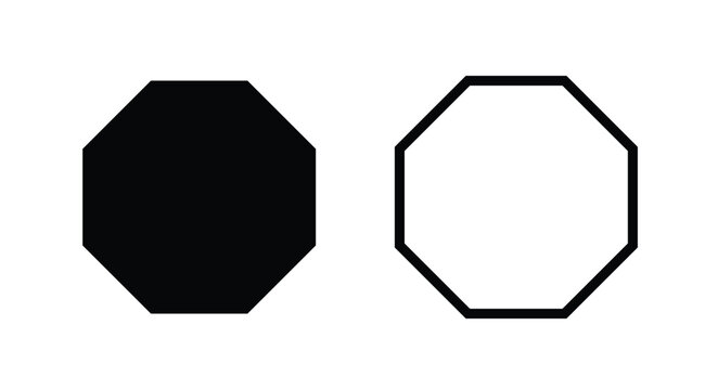 Octagon icon vector geometric octagonal octagon side polygon line octagon