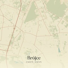 Obraz premium Vintage map of Brójce, Poland.