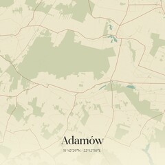Vintage map of Adamów, Poland.