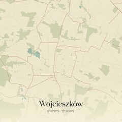 Vintage map of Wojcieszków, Poland.