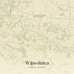 Vintage map of Wawolnica, Poland.