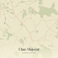 Vintage map of Ulan-Majorat, Poland.
