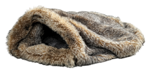 Cozy faux fur blanket perfect for home use indoor comfort relaxation isolated on transparent background
