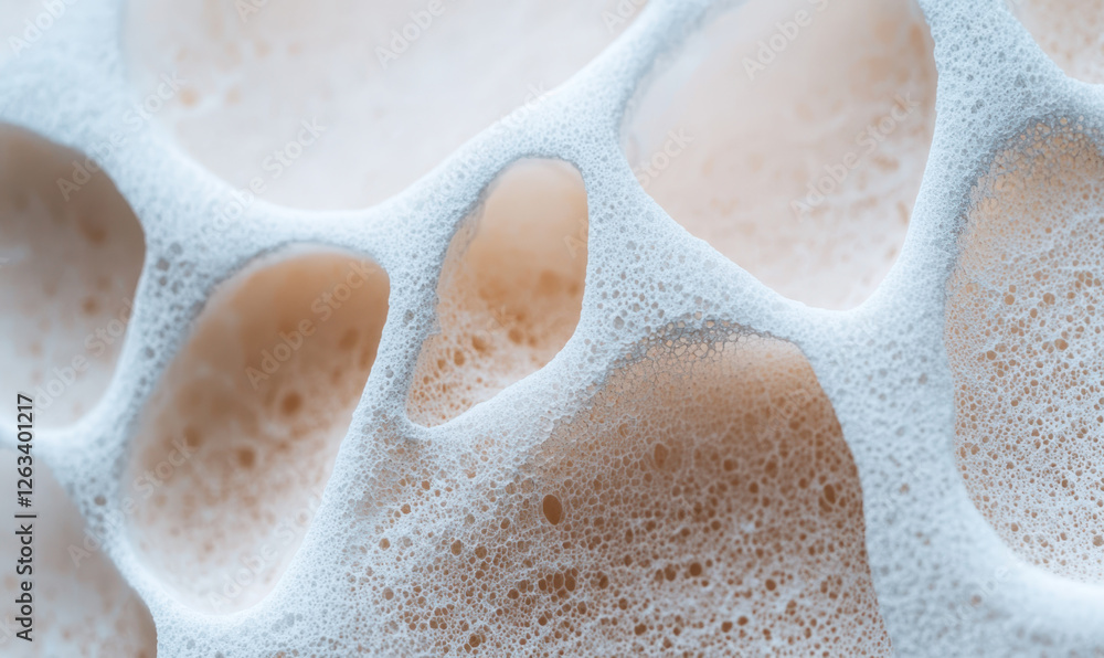 Aufkleber exploring the intricate textures of foam and bubbles: a close-up view of culinary art in beverages